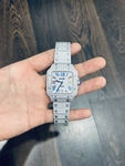 Cartier Replica Watch Santos White Dial Rubber Strap BV Factory 39.8mm