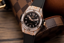 Hublot Replica Watches Big Bang Sang Bleu ll King Gold Black Dial BBF 45mm
