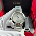 Cartier Santos Replica Watch Full CZ Metal Wire 39.8mm