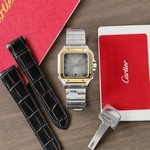 Cartier Replica Watch Santos De Cartier Green Dial BV Factory 39.8mm
