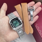 Cartier Replica Watch Santos Dumont WJSA0017 Red Leather Strap 38×27.5mm