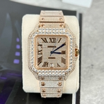 Cartier Replica Watches Santos Black Dial Roman Numeral Pile BV Factory 39.8mm