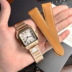 Cartier Ballon Bleu Women’s Replica 11 Watch White Dial Black Leather Strap 28mm