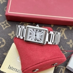 Cartier Santos Replica Watch Blue Dial Custom Moissanite Diamonds 39.8mm