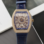 Franck Muller V45 Rose Gold Replica Watch Black Dial AB Factory 45mm