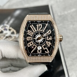 Franck Muller Vanguard V45 Replica Watch With Full RoseGold Diamonds ABF 45mm