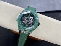 Hublot Fake Watch Big Bang Chronograph Blue Custom Moissanite Diamonds 44mm