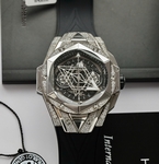 Hublot Fake Watch Big Bang One Click Dial Blue Custom Diamonds Moissanite 39mm