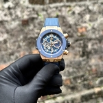 Hublot Replica Watches Big Bang Sang Bleu ll King Gold Black Dial BBF 45mm