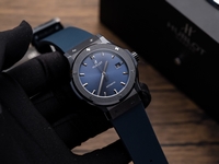 Hublot Replica Watch Classic Fussion Custom Blue Dial Moissanite Diamonds 33mm