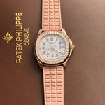 Patek Philippe Replica Watch Aquanaut 5067 Dial Brown Custom Diamonds Moissanite 35.6mm
