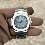 Patek Philippe Clone Watch Nautilus 5719 Full Diamonds Baguette 40mm