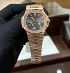 Patek Philippe Replica Watch Aquanaut 5067 Dial Brown Custom Diamonds Moissanite 35.6mm