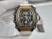 Richard Mille Replica Watch RM51-02 Rose Gold Rubber Strap 40mm