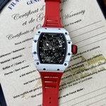 Richard Mille Best Replica Watch RM07-01 Red Carbon Rubber Strap 32x46mm