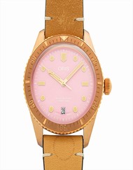 Divers Automatic Pink Dial Bronze Ladies Watch