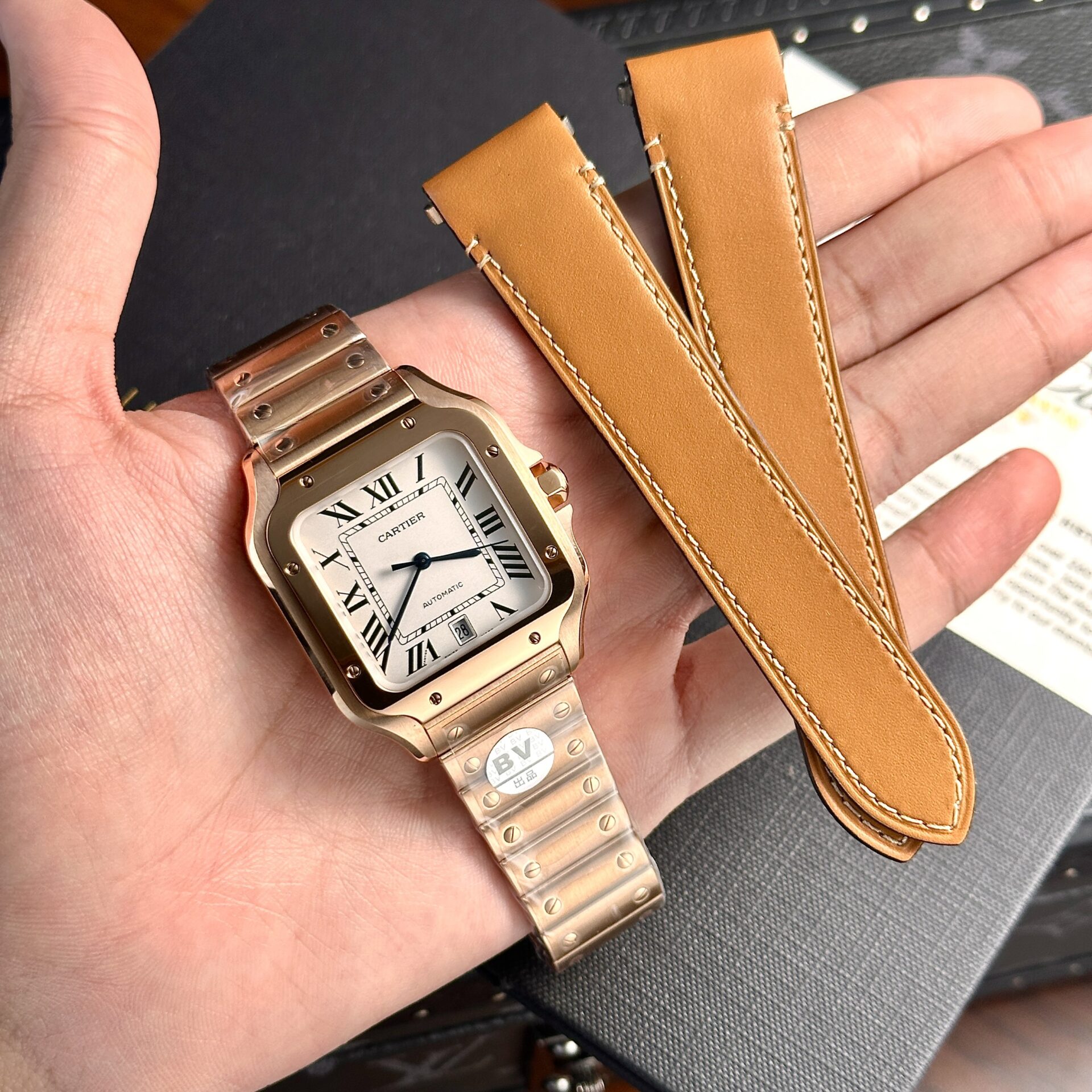 Cartier Ballon Bleu Women’s Replica 11 Watch White Dial Black Leather Strap 28mm