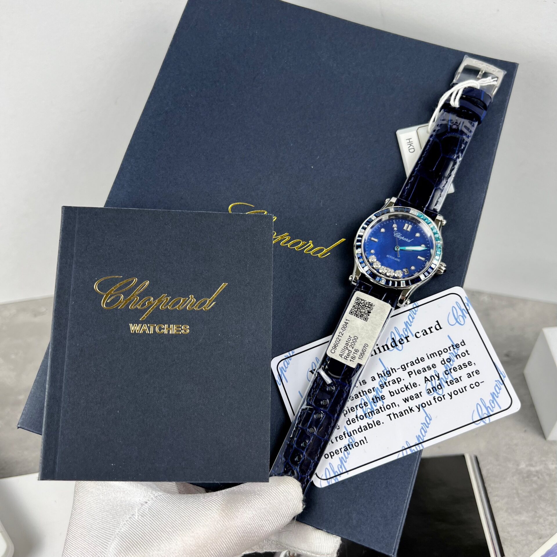 Chopard Rose Gold Wrapped Replica Watch With Moissanite Diamonds 34mm