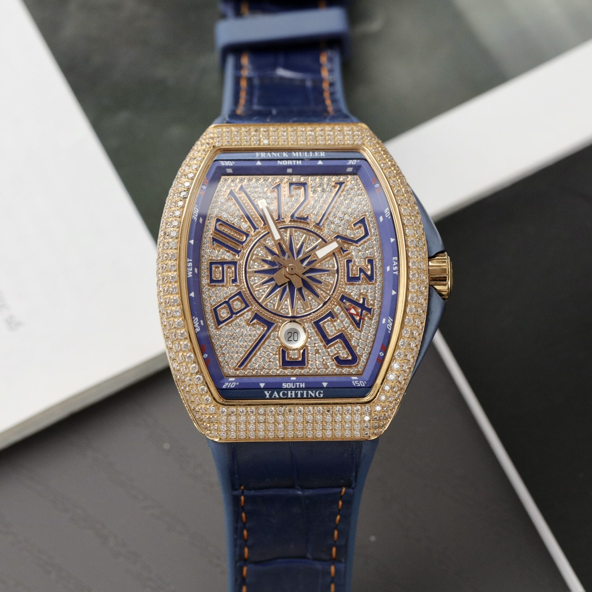 Franck Muller V45 Rose Gold Replica Watch Black Dial AB Factory 45mm