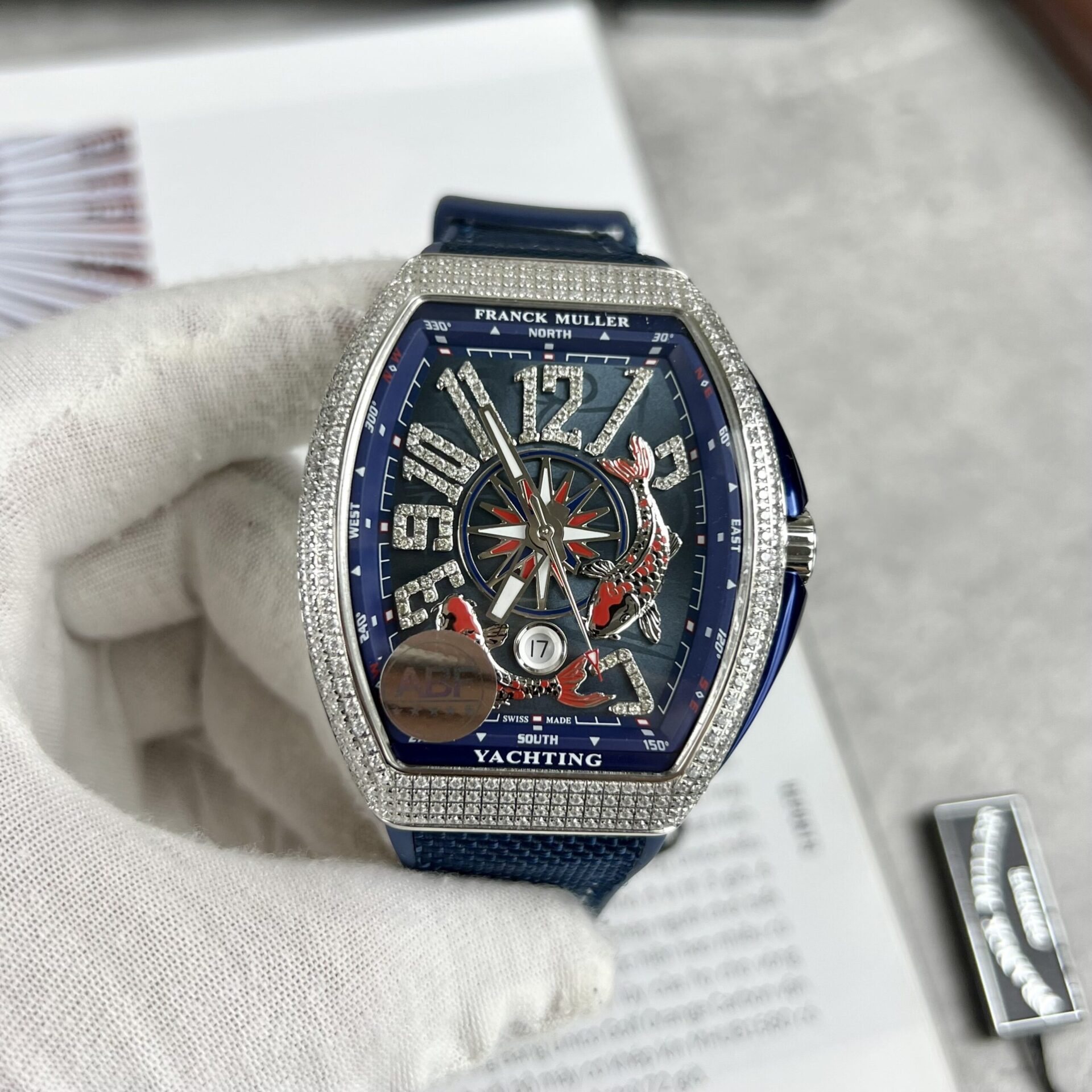 Franck Muller V32 Women’s Replica Watch Full White Diamonds ABF 36mm