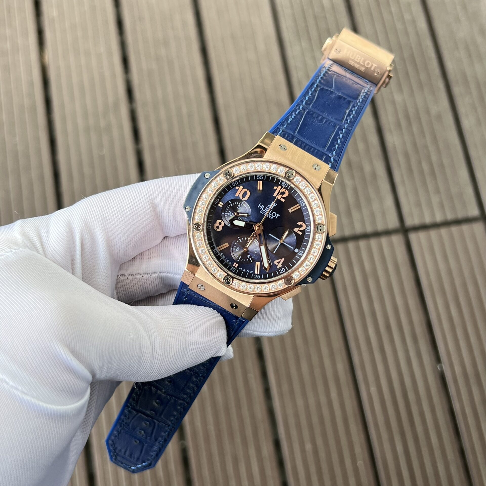 Hublot Replica Watches Spirit Of Big Bang King Gold Bezel Ceramic Blue 42mm