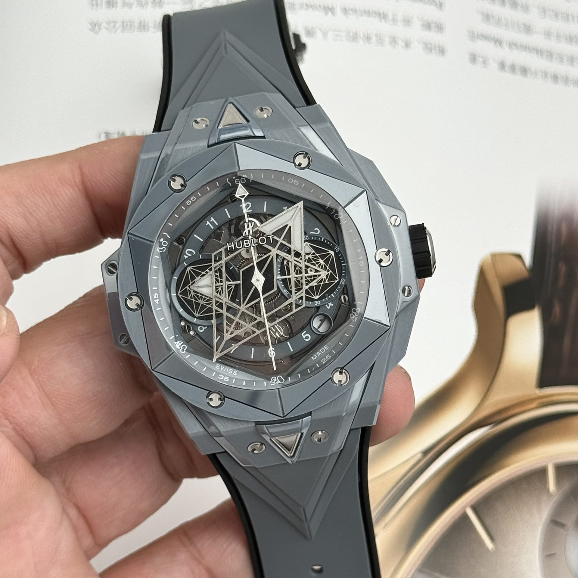 Hublot Replica Watch Big Bang Unico King Gold Rubber Strap BBF Factory 42mm