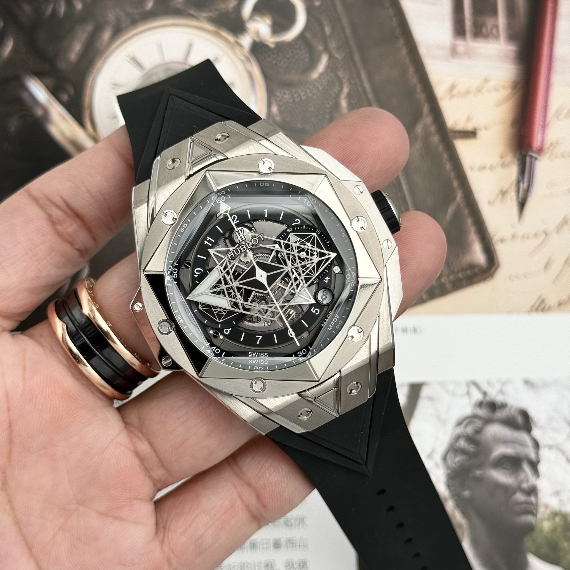 Hublot Replica Watches Square Bang Unico Ceramic White BBF Factory 42mm