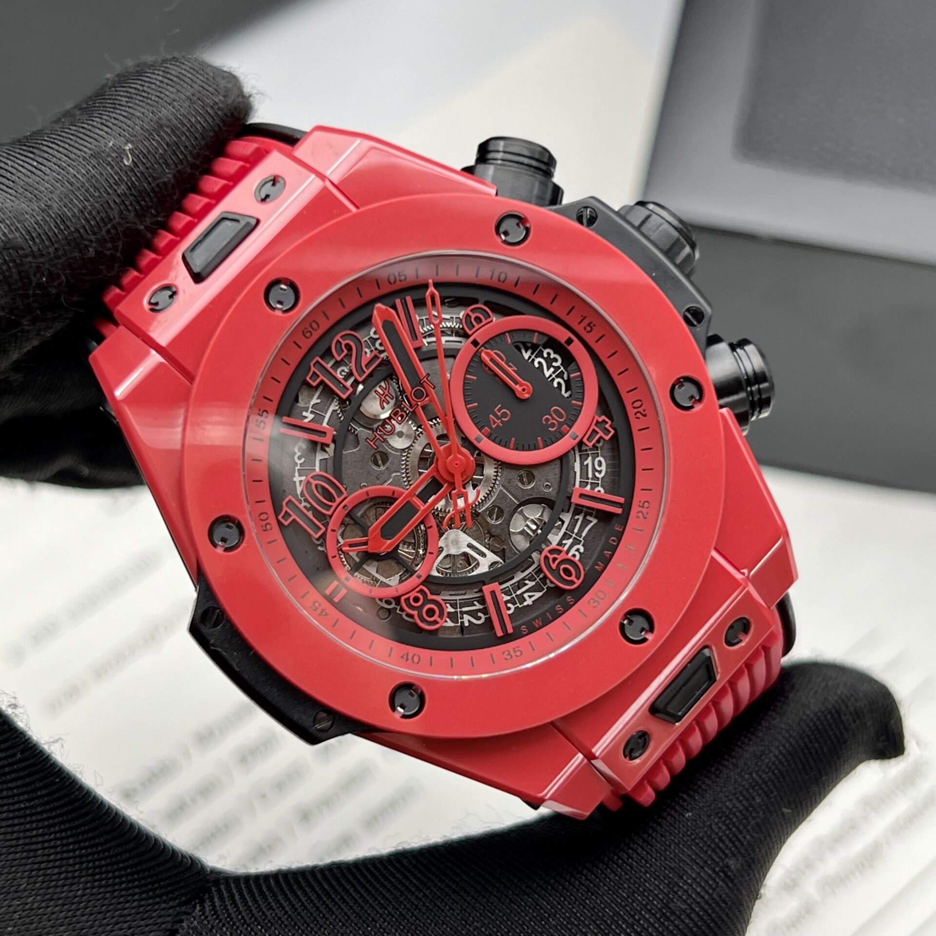 Hublot Best Replica Watch Big Bang Sang Bleu II King Gold White Dial BBF 45mm