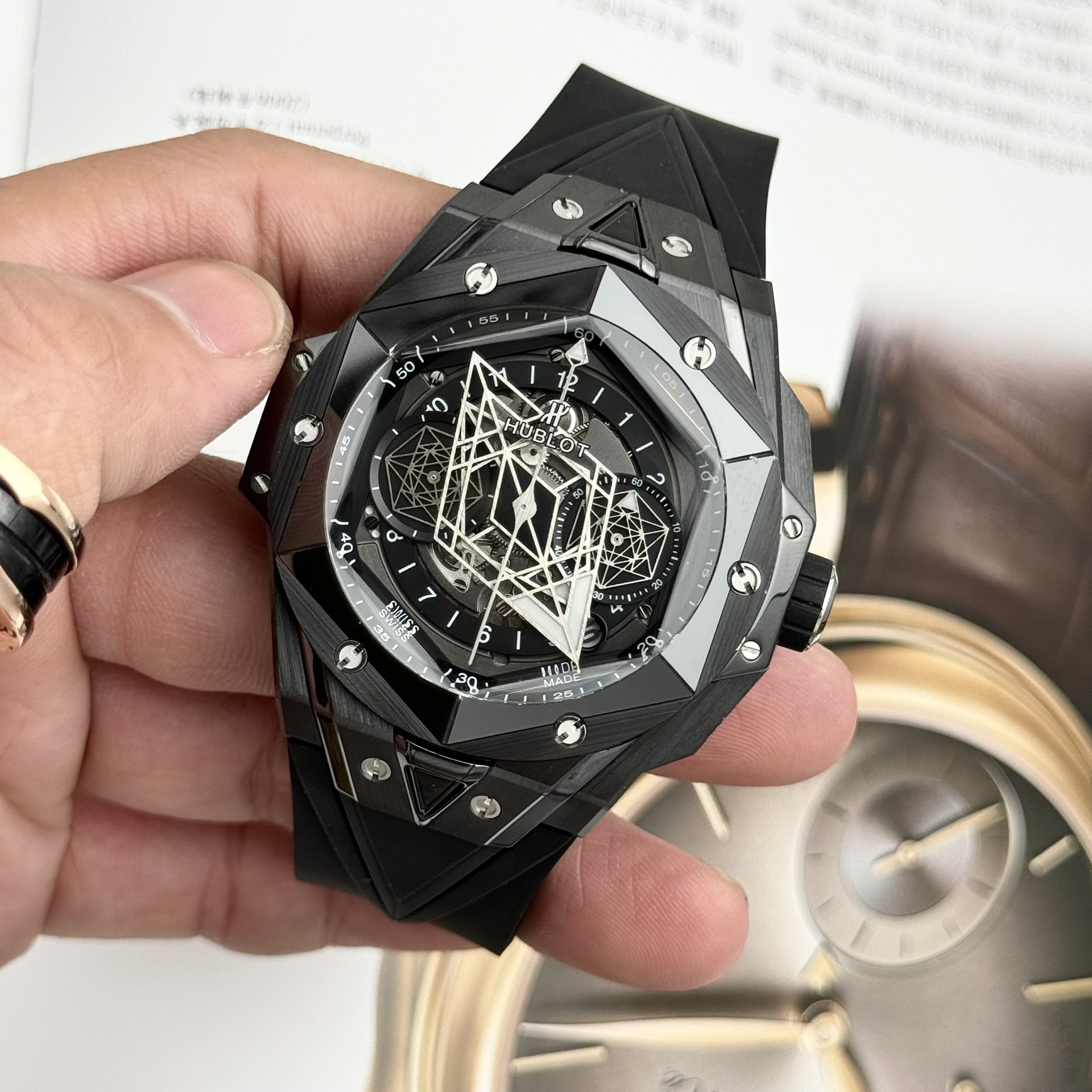 Hublot Best Replica Watch Big Bang Unico White Ceramic Rubber Strap BBF Factory 42mm