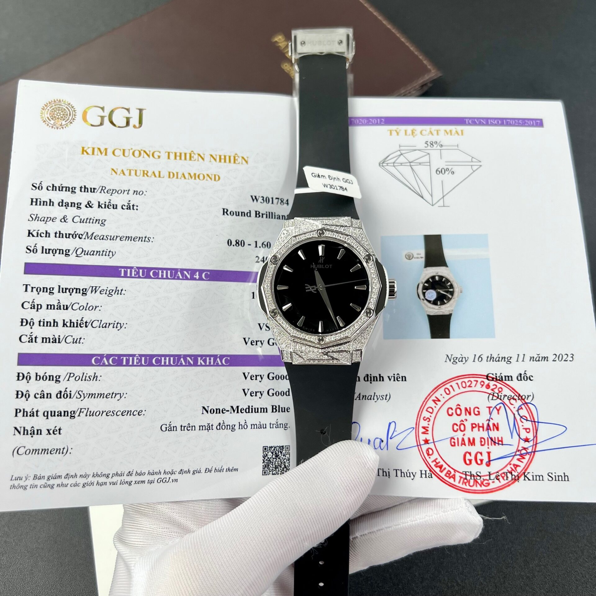 Hublot Replica Watch Big Bang One Click Custom Full Moissanite Diamonds 39mm