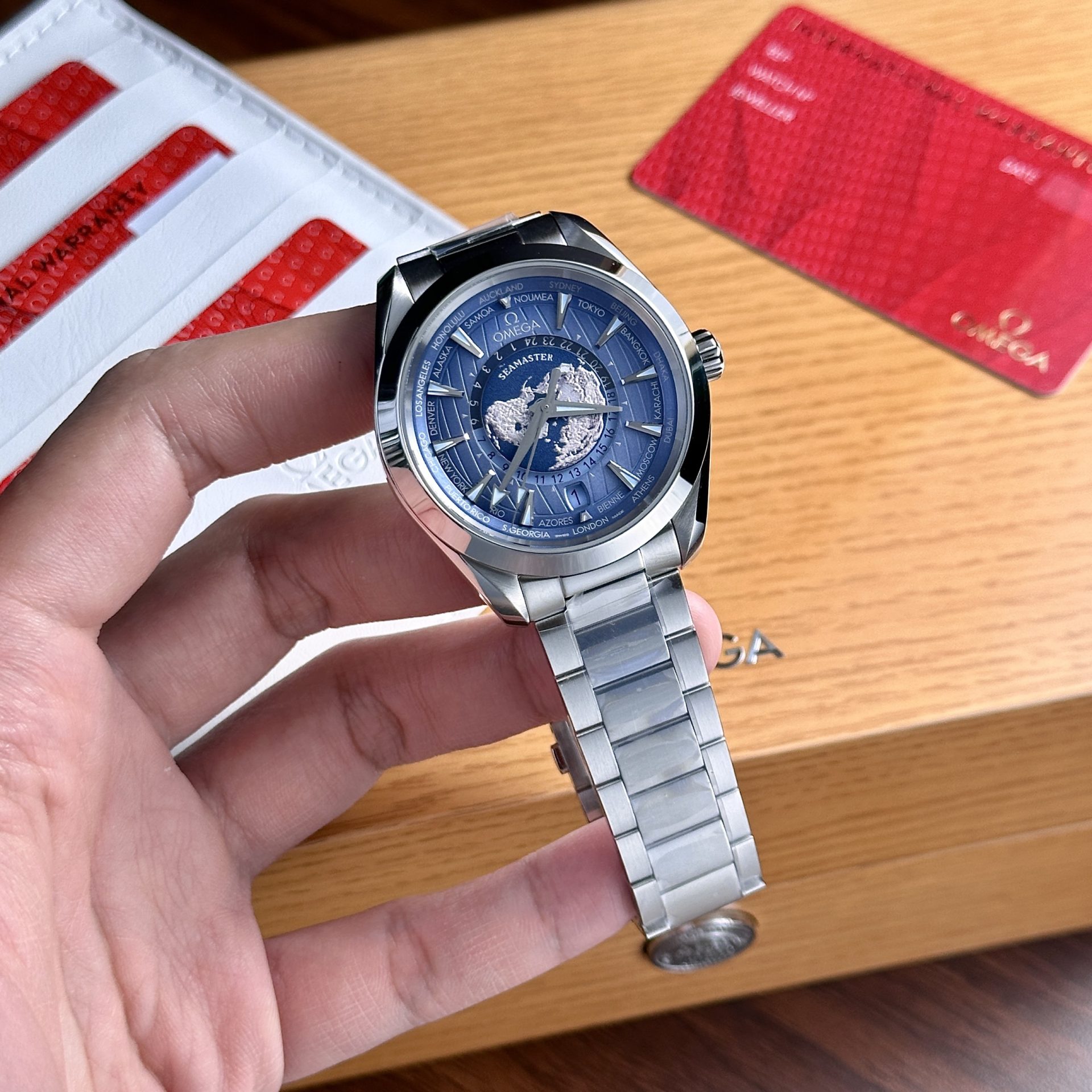 Omega Replica Watch Speedmaster Co-Axial Moonphase Blue Dial 44mm