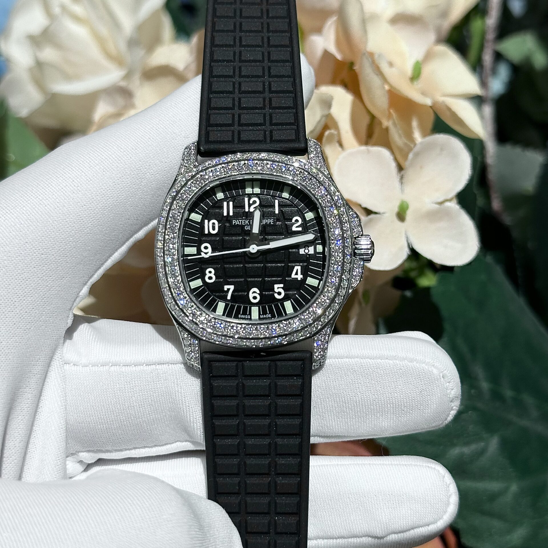 Patek Philippe Best Replica Watch Nautilus 5719 Custom Full Moissanite Diamonds 40mm