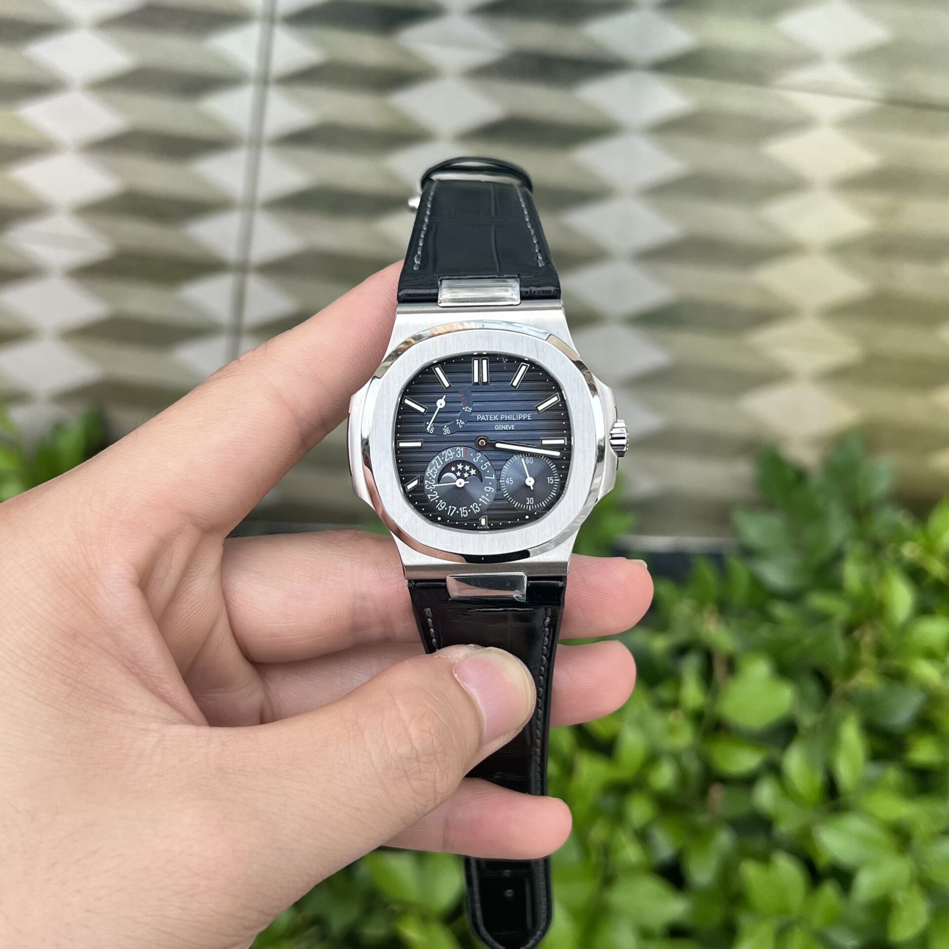 Patek Philippe Replica Watches Aquanaut 5168G Blue Rubber Strap GR Factory 42mm