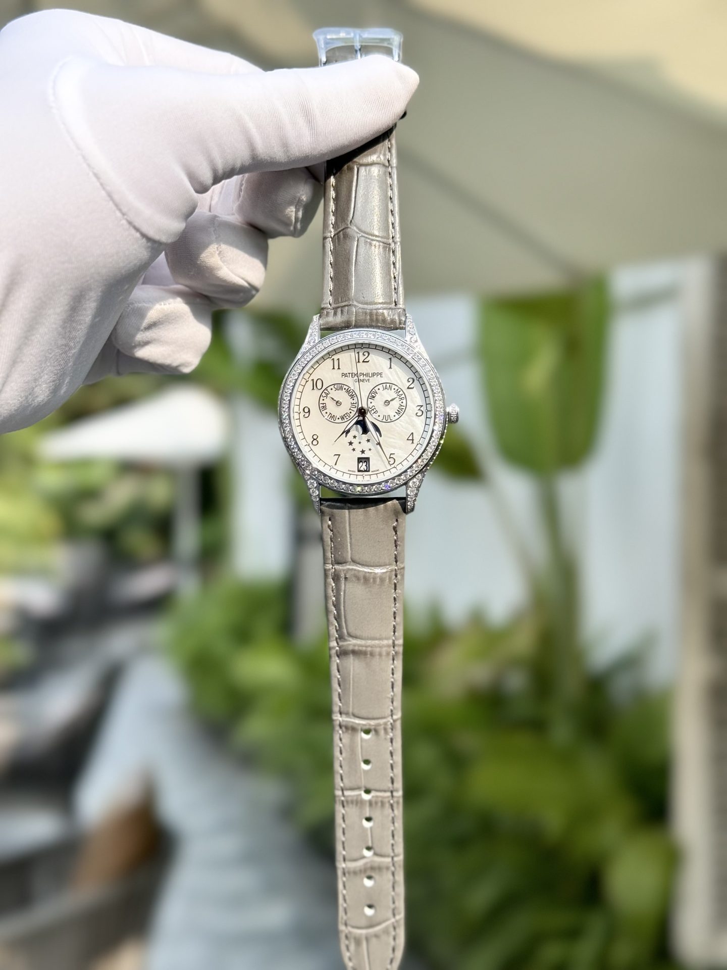 Patek Philippe Fake Watch Nautilus 7010 Gray Dial Womens 32mm