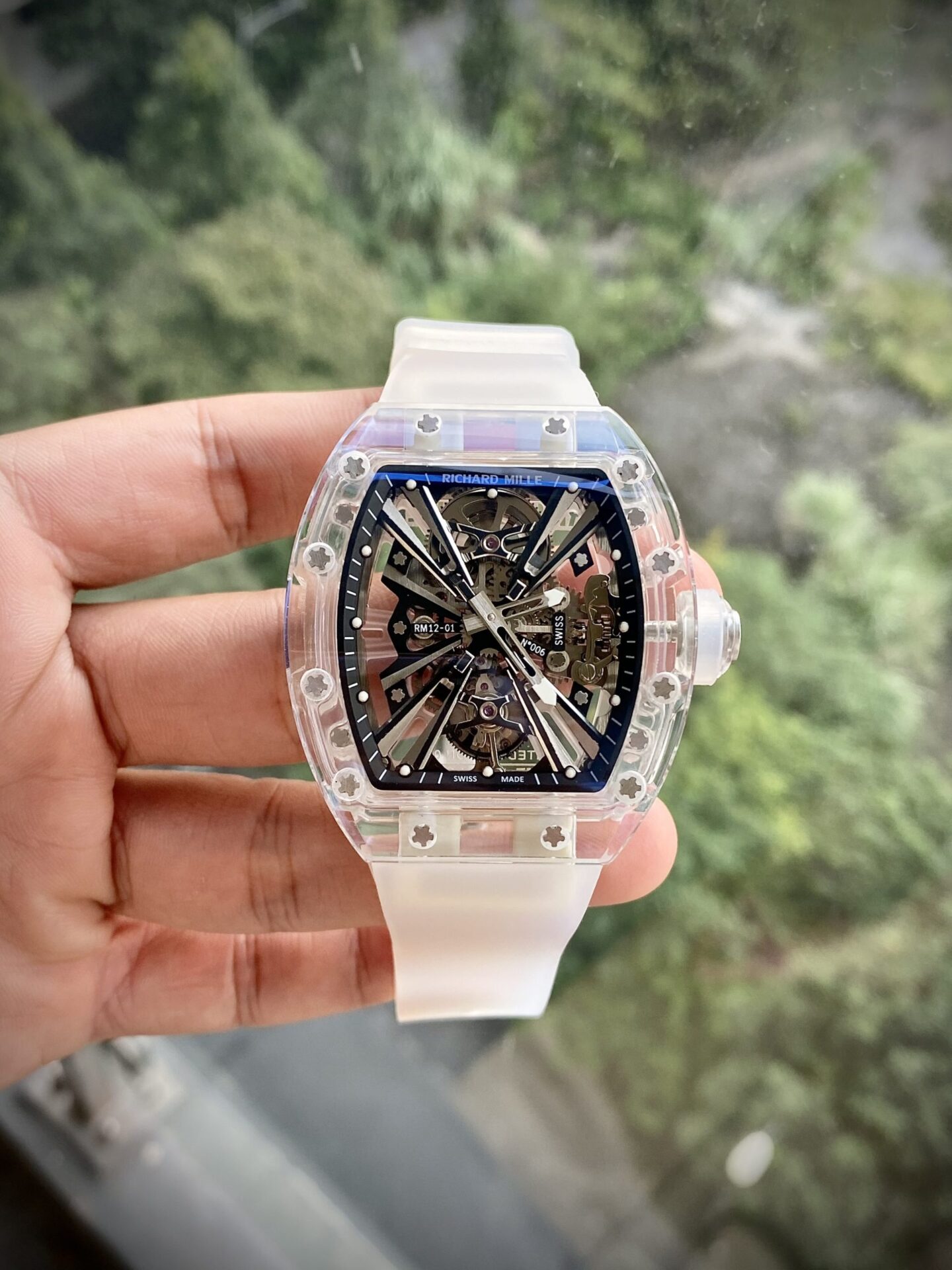 Richard Mille Replica Watch RM59-01 Yohan Blake Tourbillon Carbon Green 43x50mm