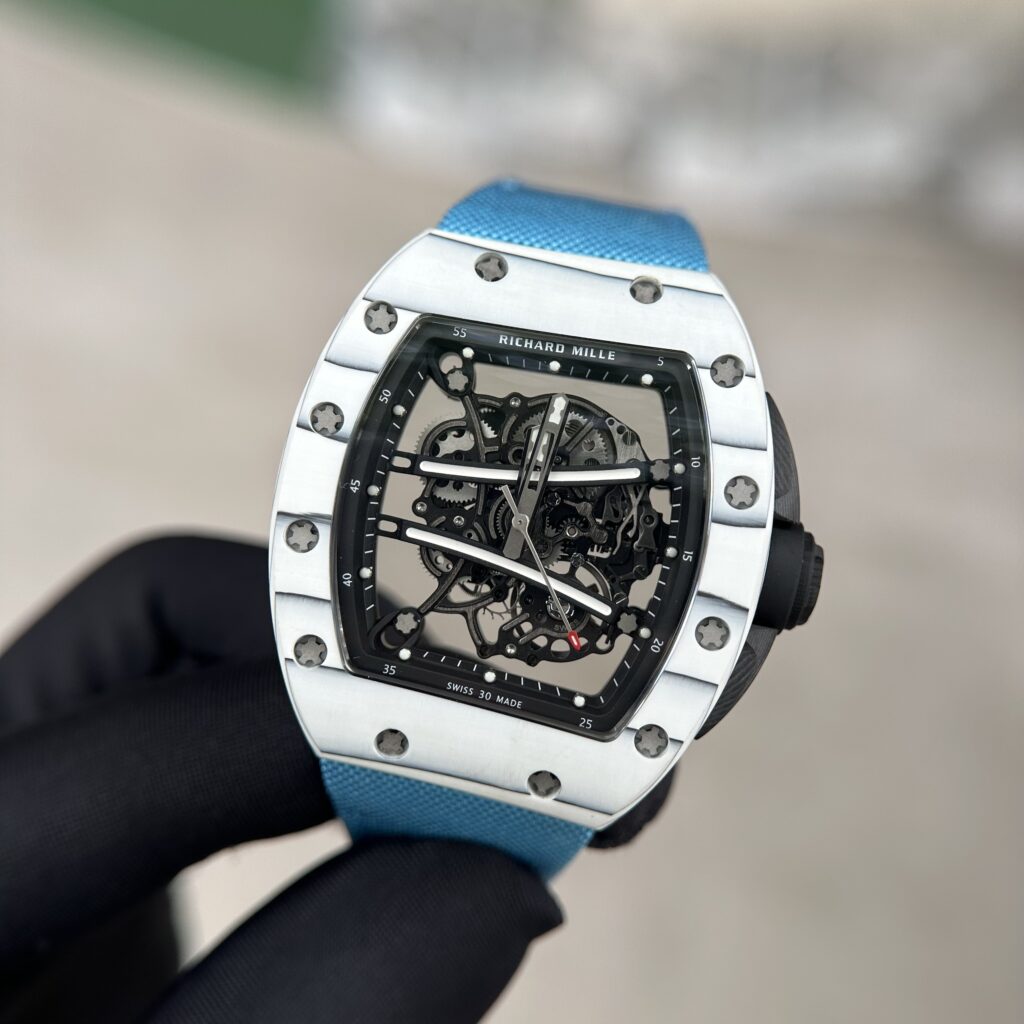 Richard Mille Replica Watch RM055 White Ceramic Rubber Strap ZF Factory 45mm
