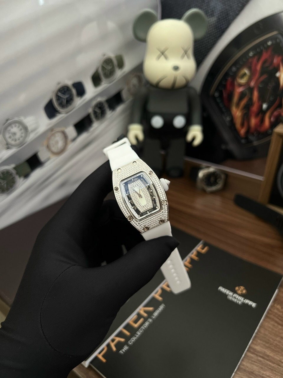 Richard Mille Best Replica Watch RM07-01 Red Carbon Rubber Strap 32x46mm