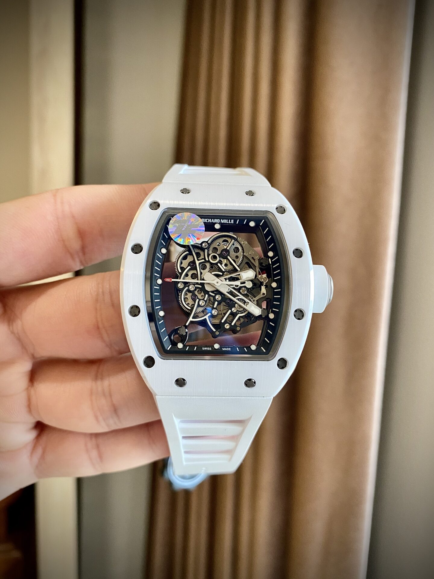 Richard Mille Replica Watch RM51-02 Rhinestone Rubber Strap 40mm
