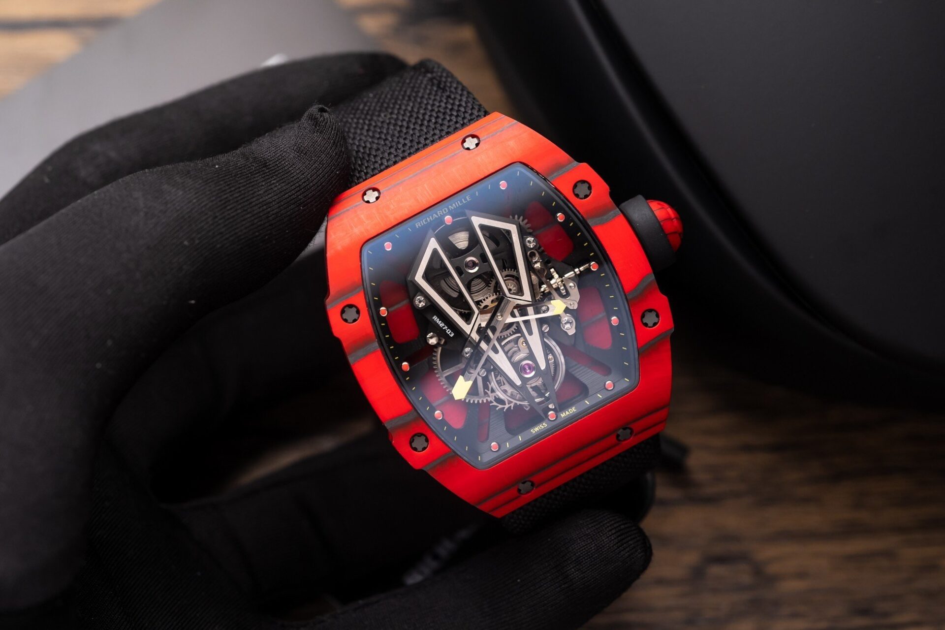 Richard Mille Replica Watch RM26-01 Tourbillon Sapphire Motifs Panda 43mm