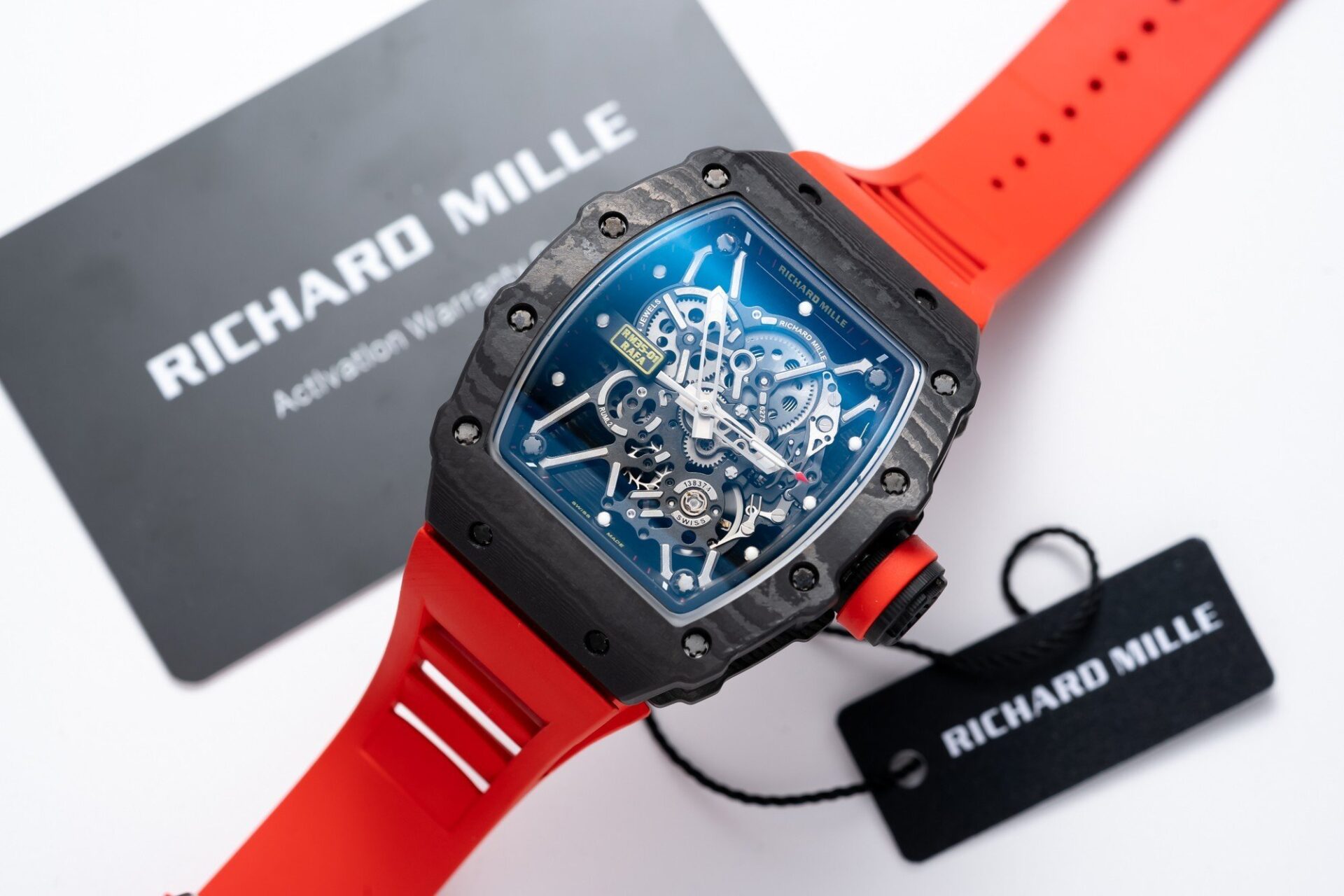Richard Mille Fake Watches RM007 Mother Of Pearl Dial Rubber Strap 36mm