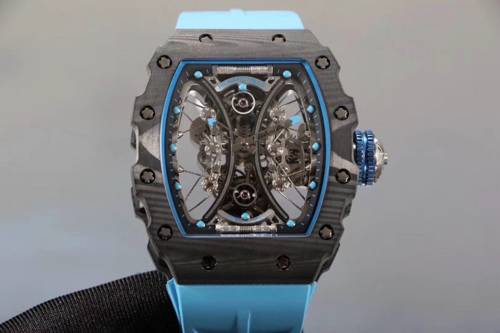Richard Mille Replica Watches RM07-01 Red Carbon Rubber Strap 32x46mm
