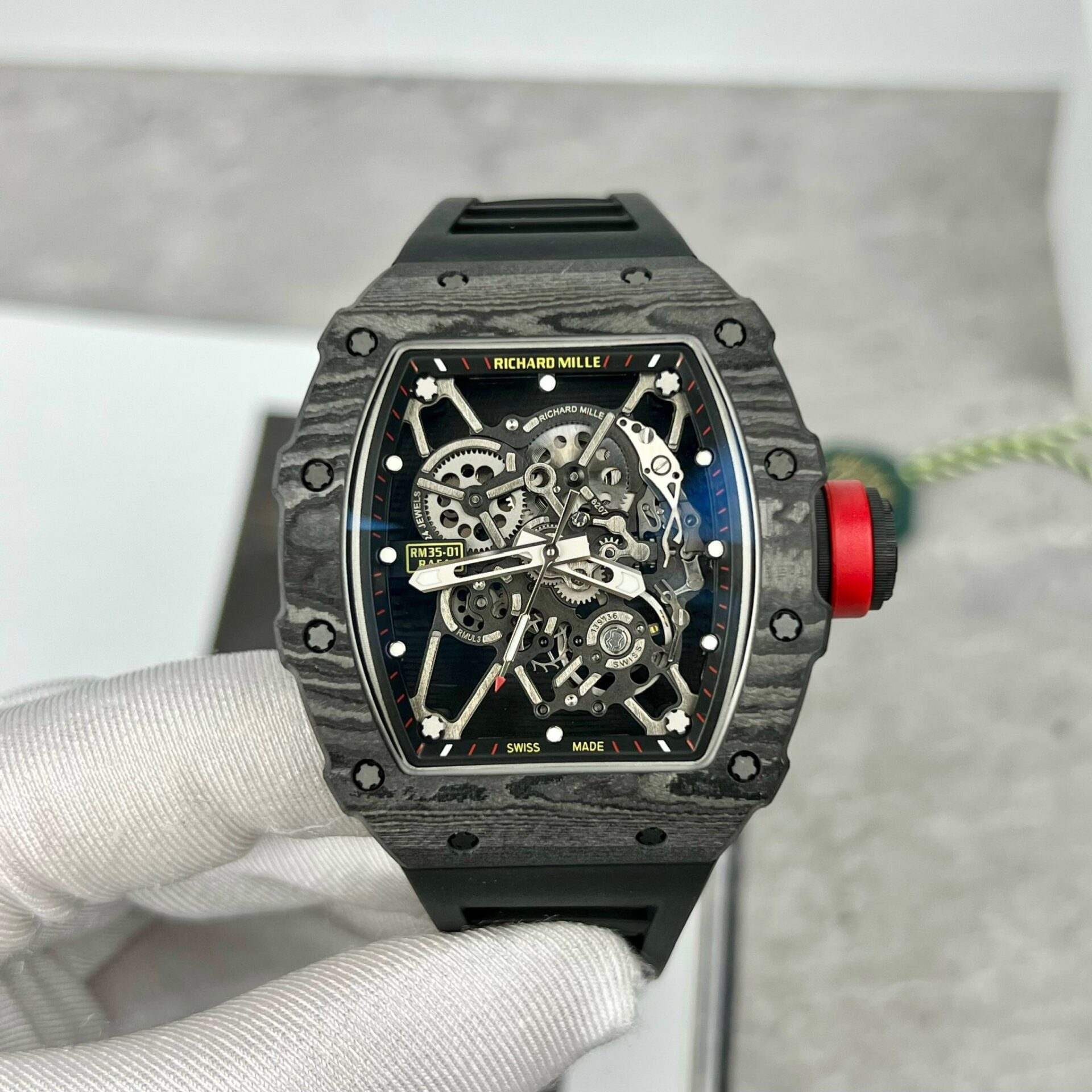 Richard Mille Replica Watch RM055 White Ceramic Rubber Strap ZF Factory 45mm
