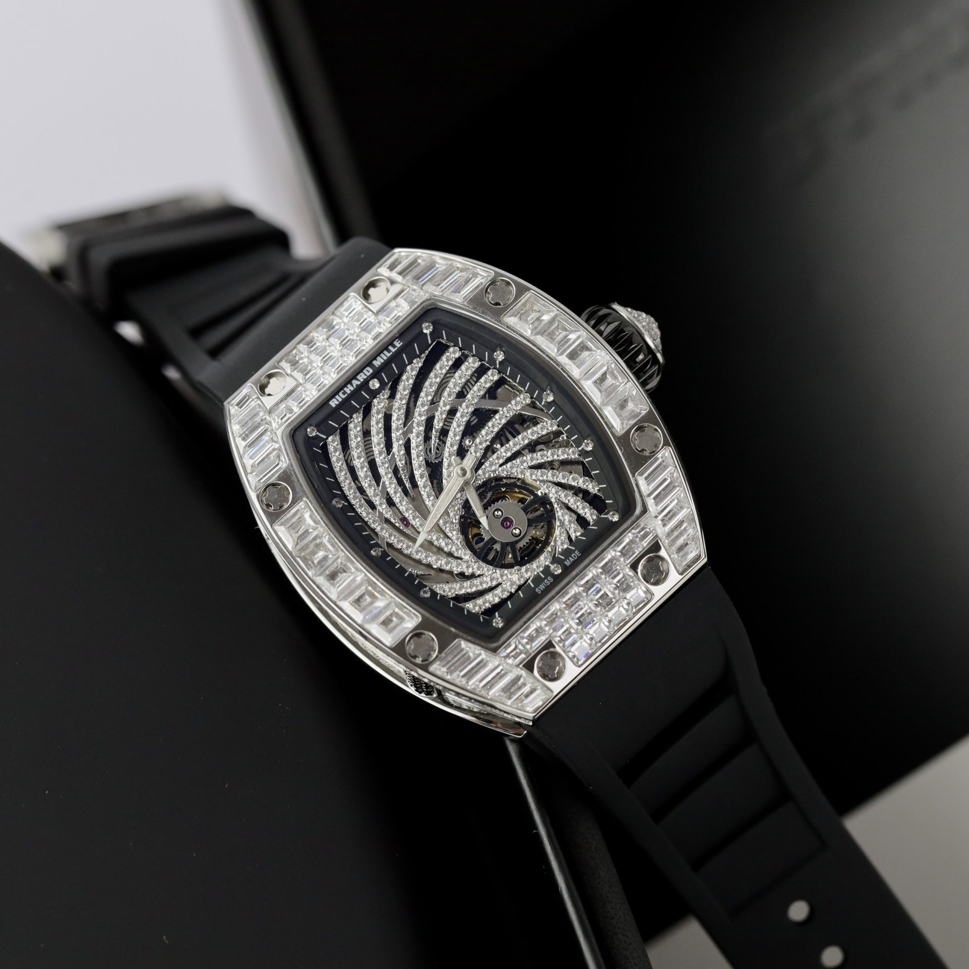 Richard Mille Replica Watches RM07-01 Red Carbon Rubber Strap 32x46mm