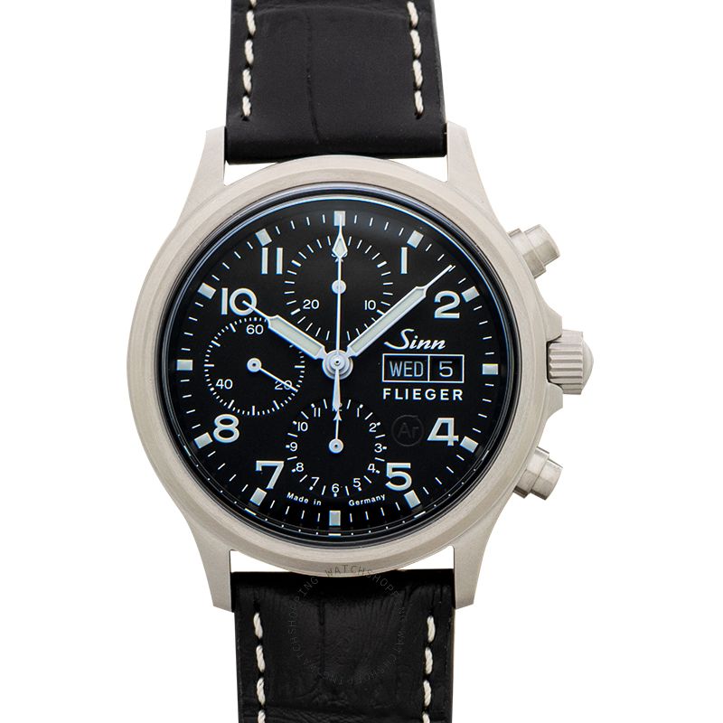 Sinn Instrument Chronographs 358.060-Leather-Cowhide-CSW-BLK