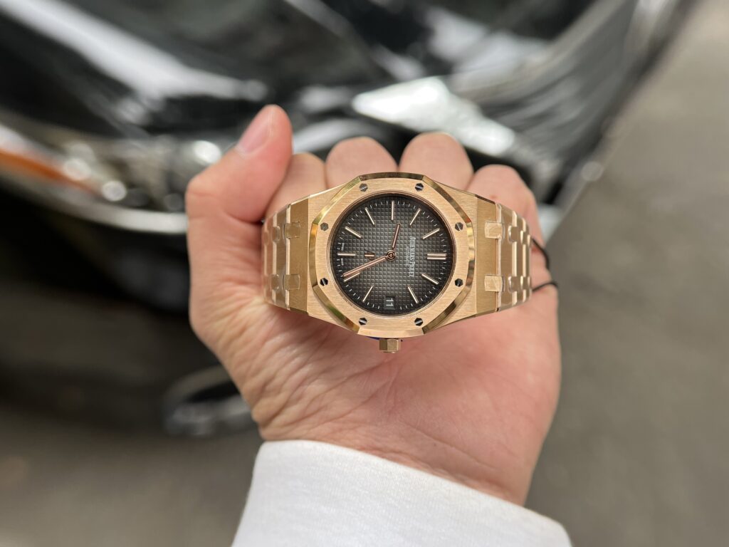 replica Audemars Piguet Fake Watch Royal Oak Rose Gold White Dial 34mm WATCHES 1 
