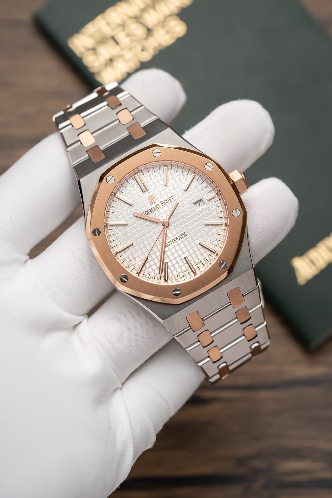 replica Audemars Piguet Royal Oak 26574OR Rose Gold Replica Watch Blue Dial 41mm WATCHES 1 