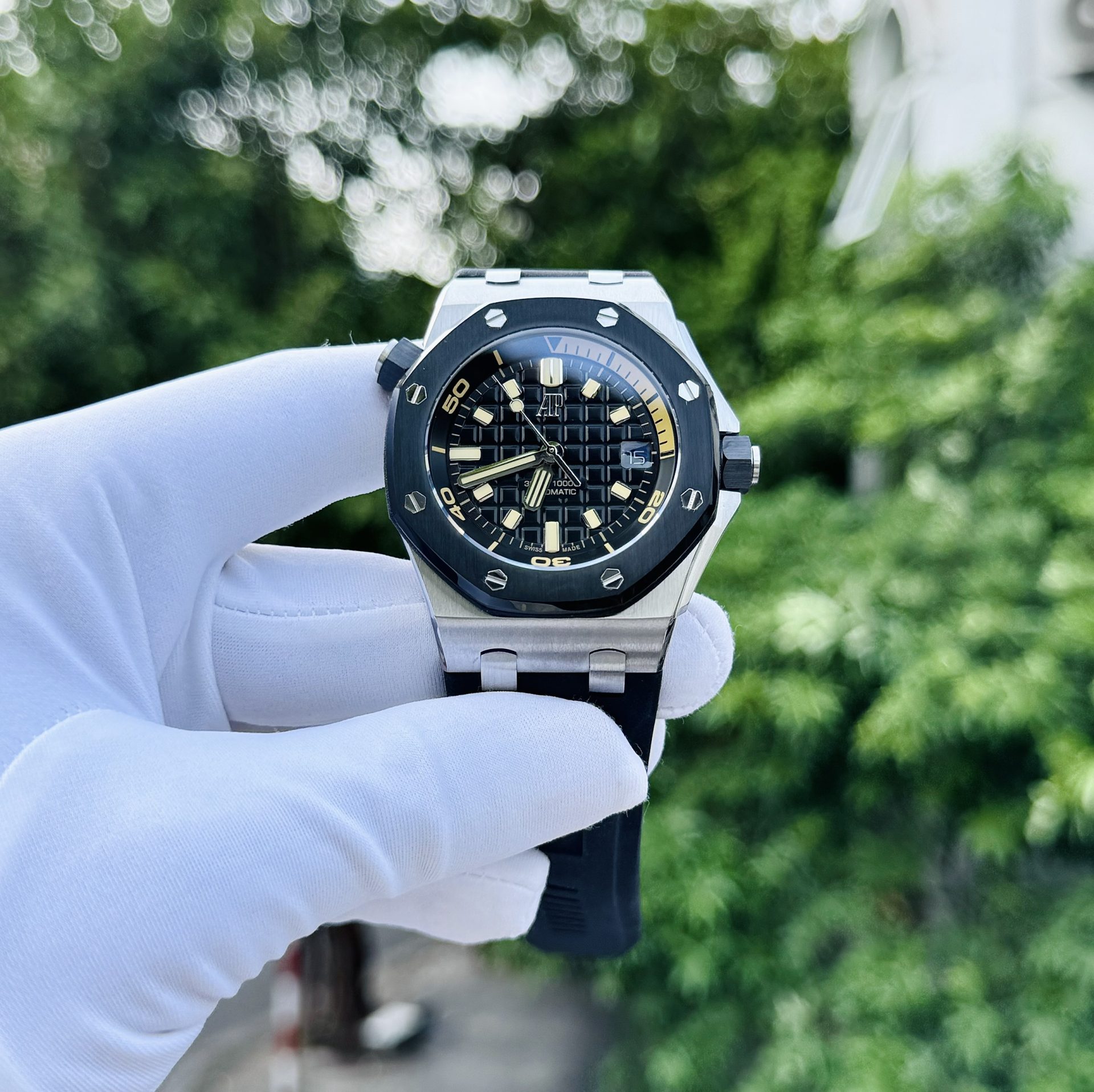 replica Audemars Piguet Replica Watches Royal Oak 15720ST Green Dial IP Factory 42mm WATCHES 1 