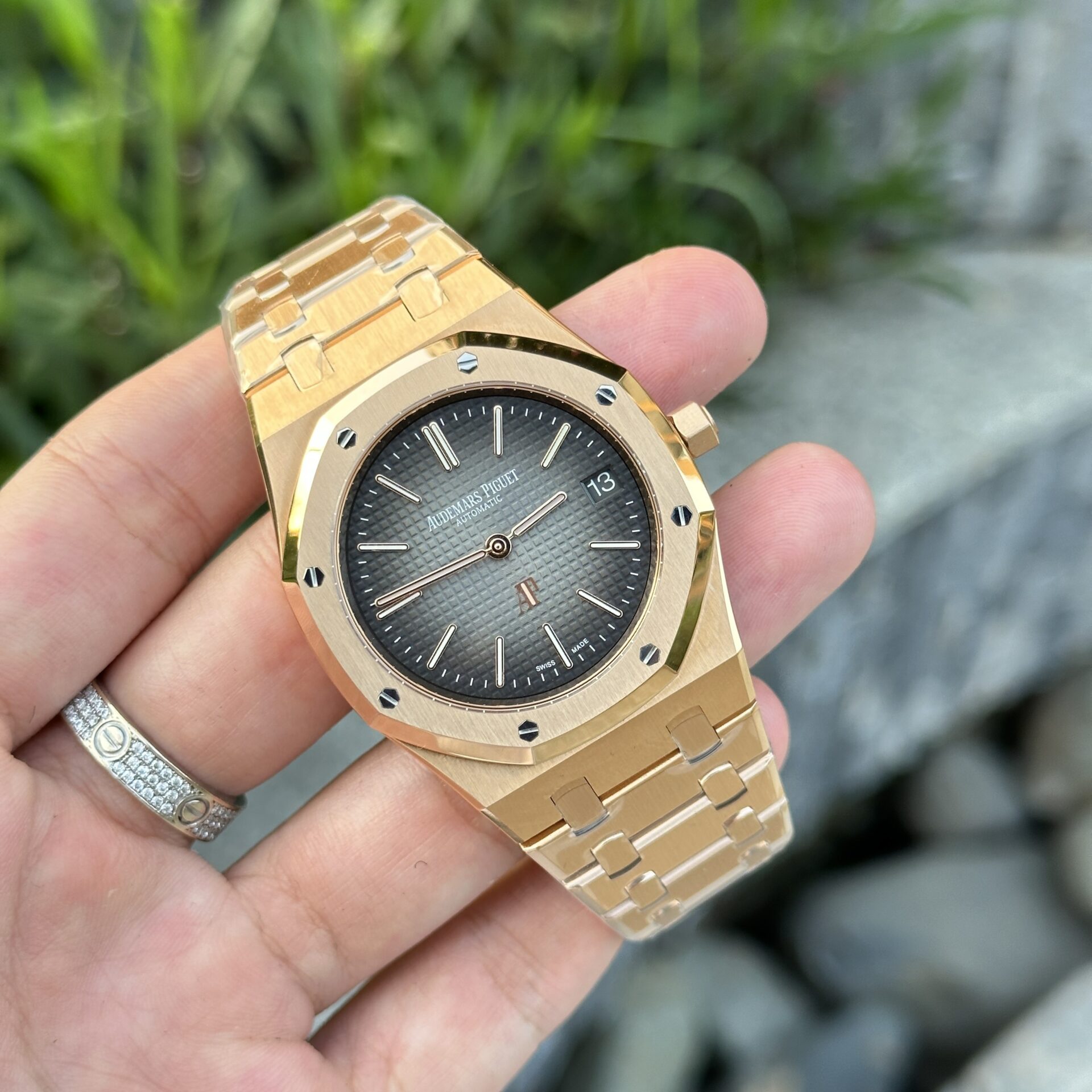 replica Audemars Piguet Fake Watch Royal Oak 15450 White Gold IP Factory 37mm WATCHES 1 