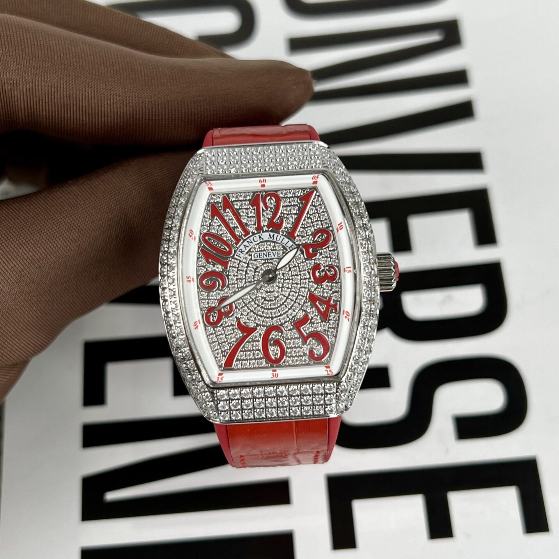 replica Franck Muller Vanguard V45 Replica Watch With Full RoseGold Diamonds ABF 45mm WATCHES 1 