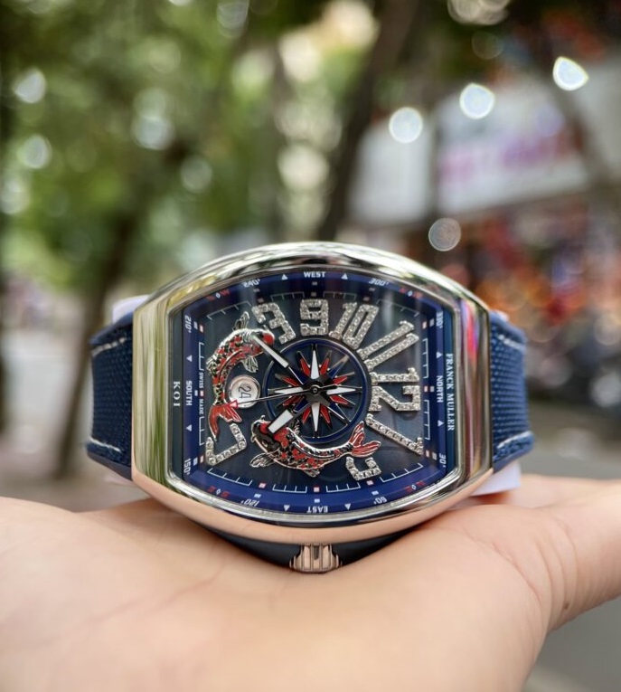 replica Franck Muller V45 Men’s Replica Watch Blue Rose Gold Case 45mm WATCHES 1 